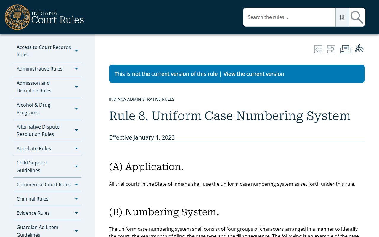 Indiana court-code table for Clinton County courts