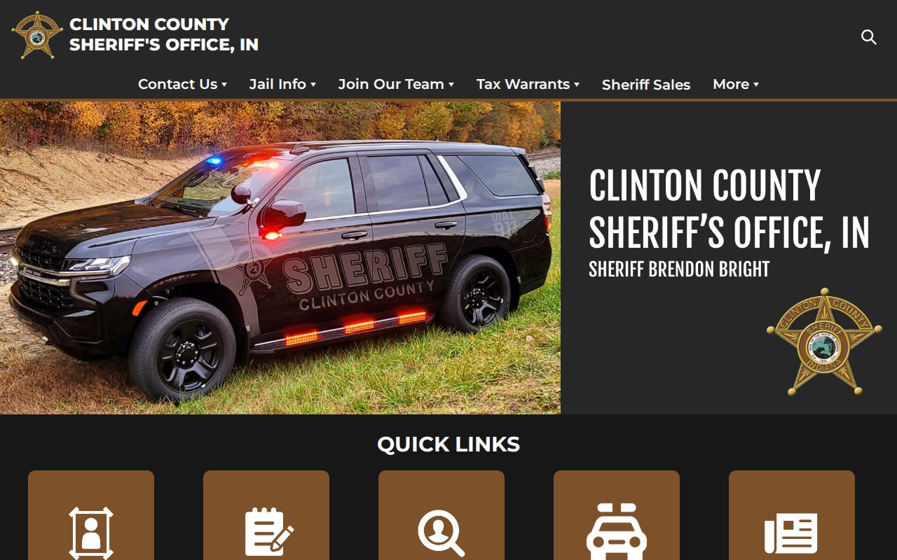 Clinton County active warrant sheriff website navigation